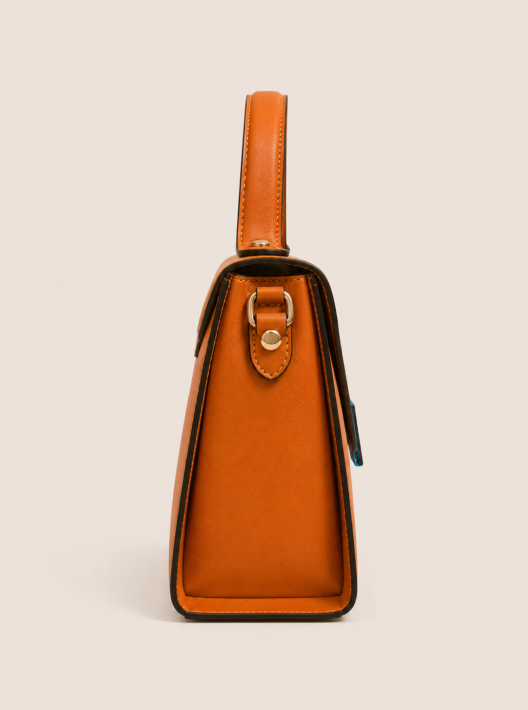 Anovya Tan Structured Top Handle Bag - Image 6