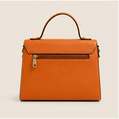 Anovya Tan Structured Top Handle Bag - Image 7