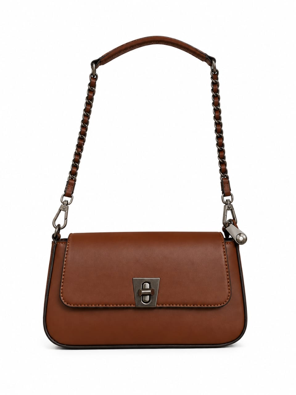 Anovya Chocolate Brown Structured Sling Bag