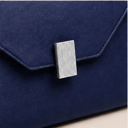 Anovya Navy Blue Structured Top Handle Handbag - Image 7