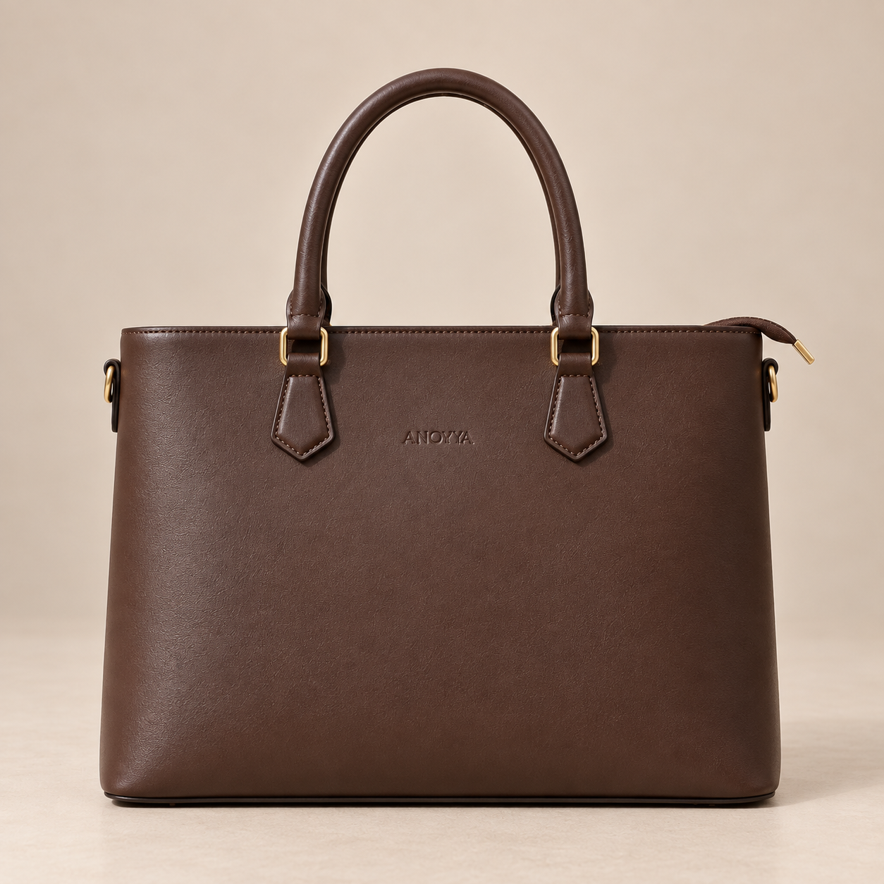 Anovya Chocolate Brown Shoulder Tote Bag