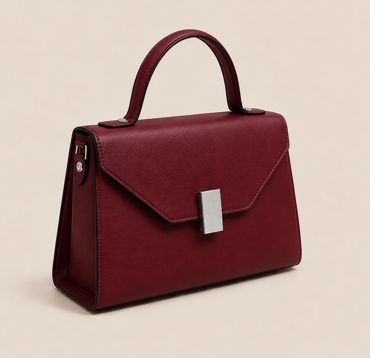 Anovya Burgundy Structured Handbag