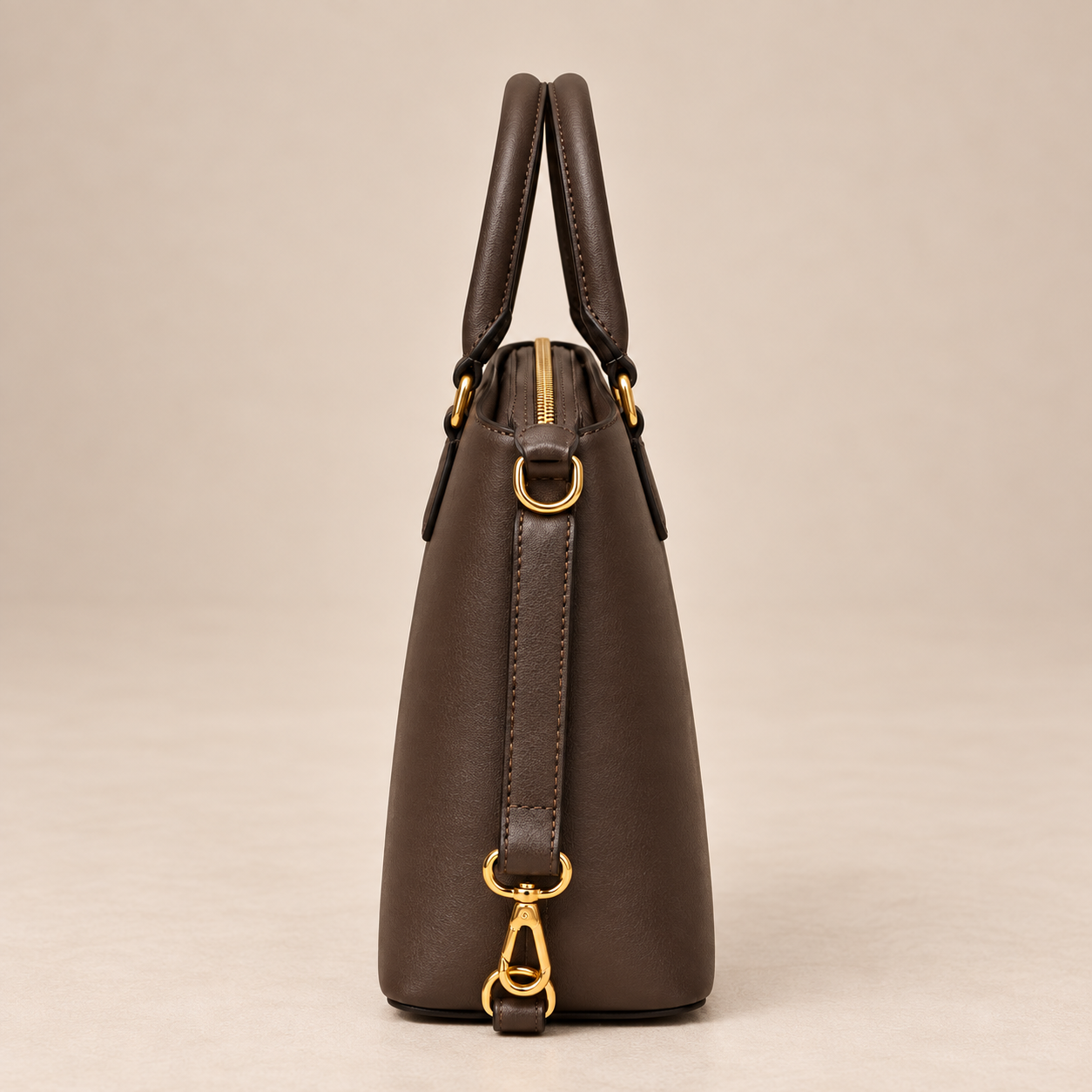 Anovya Chocolate Brown Shoulder Tote Bag - Image 4