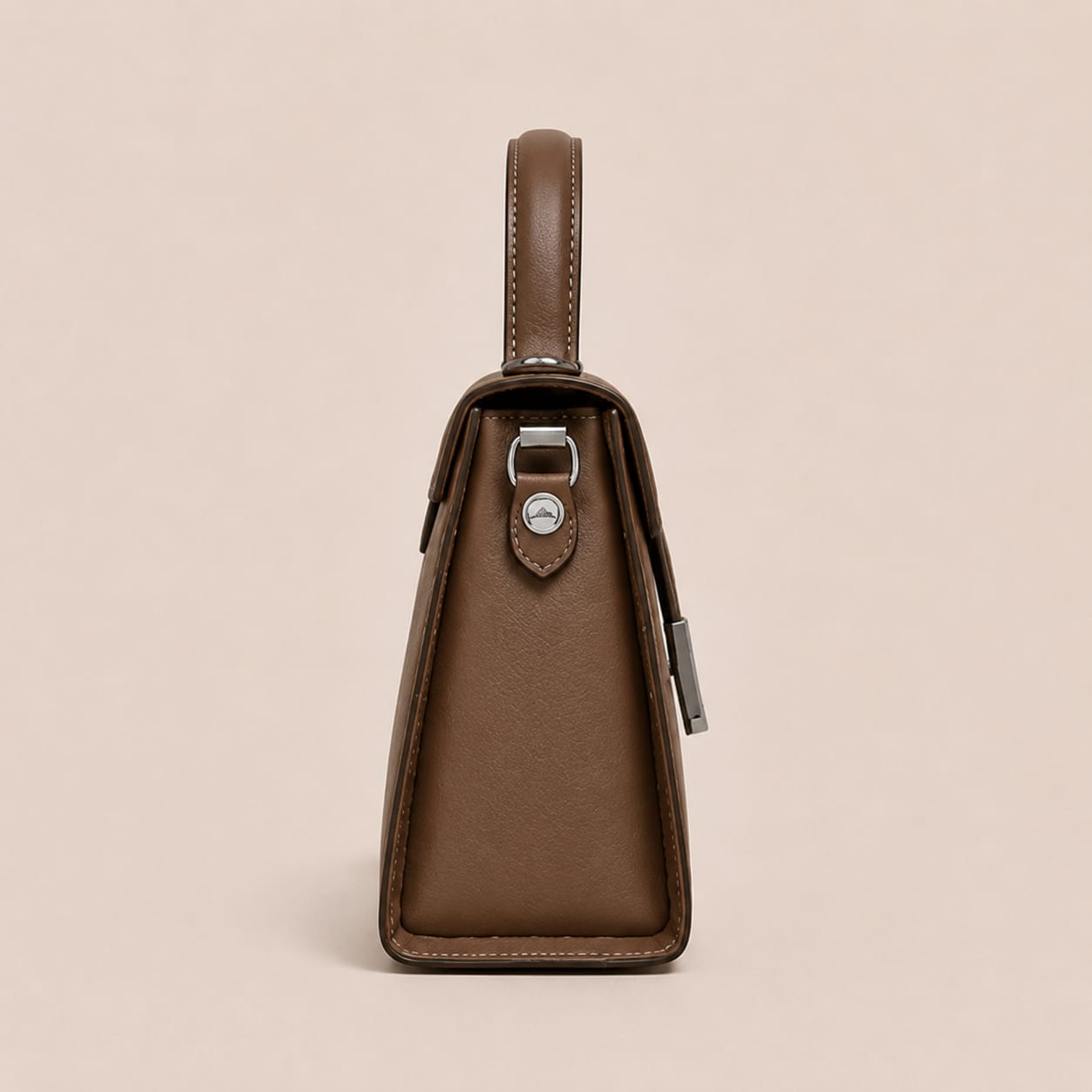 Anovya Chocolate Brown Structured Handbag - Image 3