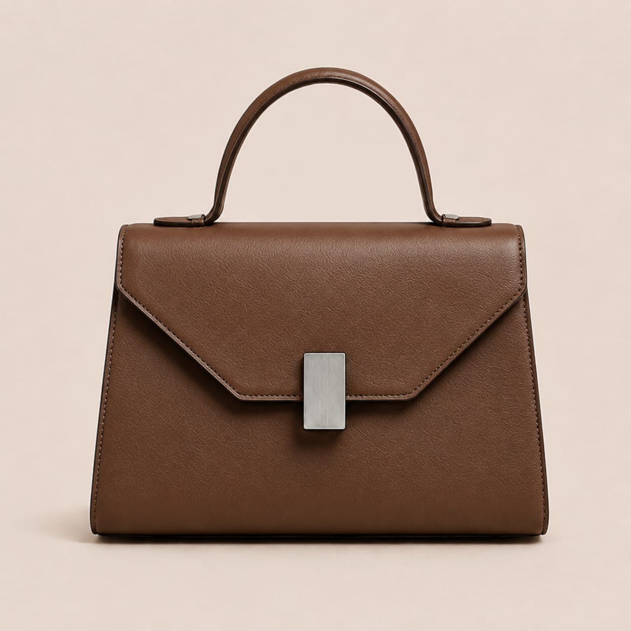 Anovya Chocolate Brown Structured Handbag - Image 5