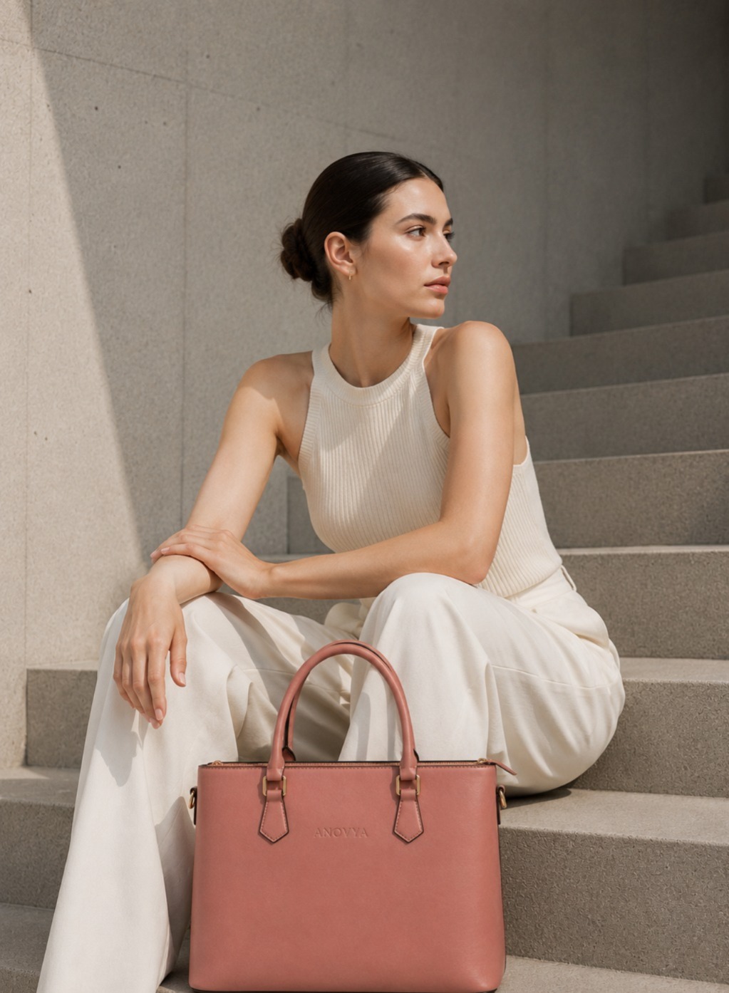 Anovya Nude Pink Luxury Tote Bag