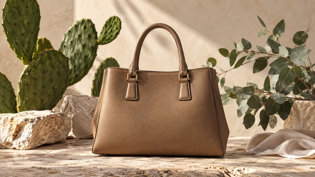 Cactus and eucalyptus representing the future of plant-based leather